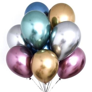 Imagem de 24un. Balões Grandes Metálicos 12 Polegadas Diversas Cores - Neoimp