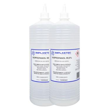 Imagem de Kit 2 Álcool Isopropilico 1L - 99,8% Isopropanol Limpeza Eletrônica, P