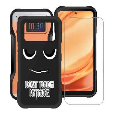 Imagem de YQINHHME Capa de telefone preta macia de TPU para Doogee V20S (6,4 polegadas) com 1 x protetor de tela de vidro temperado, capa fina de silicone à prova de choque para Doogee V20S - Não toque