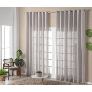 Imagem de Cortina 6,00 x 2,80 Voil Linho Gaze Flame Luxo Várias Cores - DH Enxov