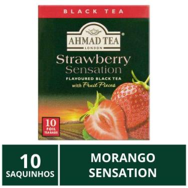 Imagem de Chá Inglês Ahmad Tea, Morango Sensation, 10 saquinhos