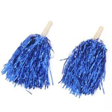 Imagem de PomPom Metalizado 1 par Líder de Torcida Festa - RCcommerce, Azul