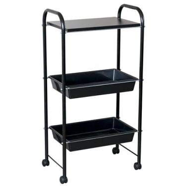 Imagem de Carrinho Mesa Apoio Auxiliar Estética Tampo E Bandejas - E-Rogues