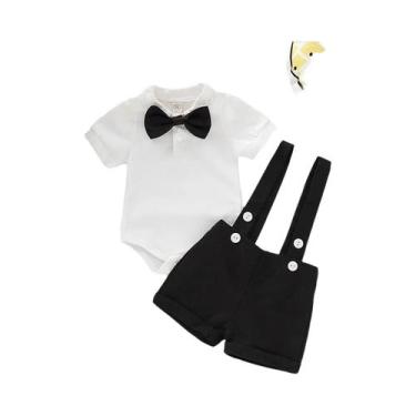 Imagem de Macacão de Bebê Recém-Nascido com Gravata Borboleta - Verão (0-24 Mese