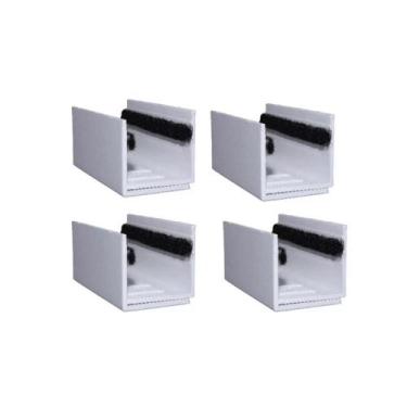 Imagem de 04 Guia U Externo Ajustável Para Porta De Correr - Branco - Perfil Com