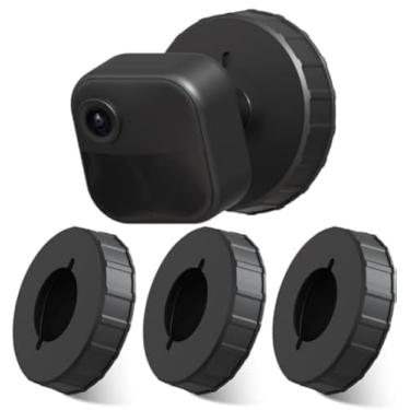 Imagem de ZHANDEYUA Suporte de parede adesivo para câmera Blink sem necessidade de perfuração e aparafusamento para câmera Blink Outdoor / Blink Mini / Blink Indoor e a maioria das câmeras de montagem redonda Instalação rápida de colagem, preto-pacote com 3