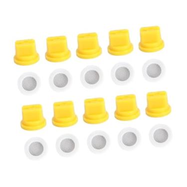 Imagem de Generic Bocais de ponta de spray de ventilador de 10x de 10x 110 ° com filtragem o Rings Bicos do pulverizador agrícola para o jardim, Amarelo