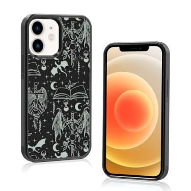 Imagem de Aesthetic Bookish Fantasy Capa de telefone fina compatível com iPhone 12 Mini capa de 5,4 polegadas, proteção TPU à prova de choque vintage Dragon Wyverns amantes de livros Sage Swords capa de