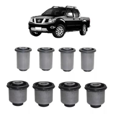 Imagem de JOGO DE 8 BUCHAS DA BANDEJA SUSPENSÃO DIANTEIRA SUPERIOR E INFERIOR FRONTIER 2008 A 2016