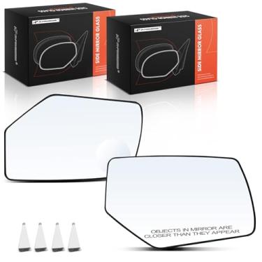 Imagem de A-Premium Vidro espelhado aquecido para motorista e passageiro de 2 peças com placa de suporte compatível com Chevrolet Tahoe, Suburban e GMC Yukon, Yukon XL, 2015-2020 - Espelho retrovisor lateral