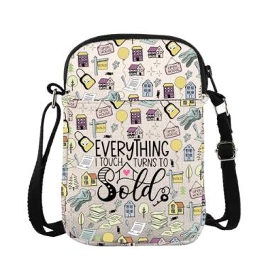 Imagem de ZJXHPO Bolsa transversal para corretor de imóveis Everything I Touch Turns To Sold Bolsa carteiro presente de agradecimento de agente imobiliário, Vendido Cb