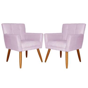 Imagem de Kit 02  Poltrona Onix Suede - Fina Mobília, Lilás