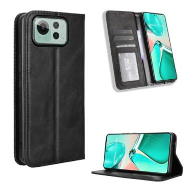 Imagem de Capa protetora compatível com Asus Zenfone 12 Ultra, capa carteira de couro compatível com Asus Zenfone 12 Ultra, capa preta