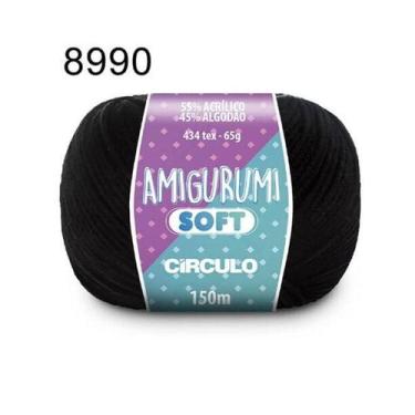 Imagem de Fio Amigurumi Soft Circulo 150m Cor 2 - Círculo, 8990-Preto
