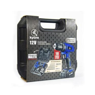 Imagem de Parafusadeira e Furadeira 12v Bivolt Pfe12ky Maleta Kit Kyore