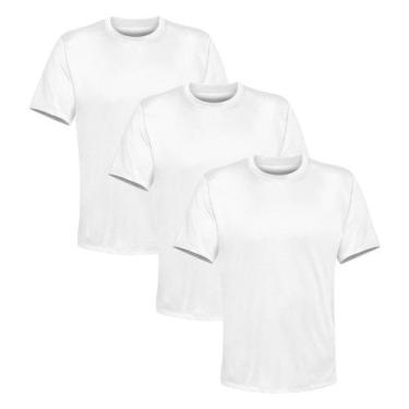 Imagem de Kit 3 Camiseta Masculina Lisa Algodão Qualidade - Basic Fashion, M, Br
