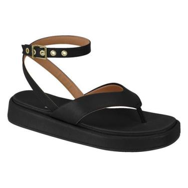 Imagem de Sandalia Plataforma Flatform Feminina Vizzano Papete 6506103, Preto, 3