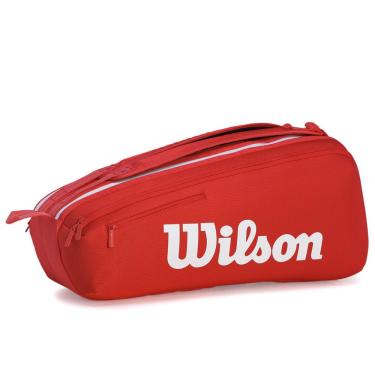 Imagem de Raqueteira Wilson Super Tour 6Pk Vermelha e Branca