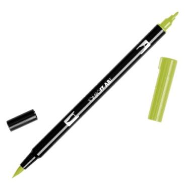 Imagem de TOMBOW Marcadores artísticos de caneta com pincel duplo, verde-oliva clara 126, pacote com 6