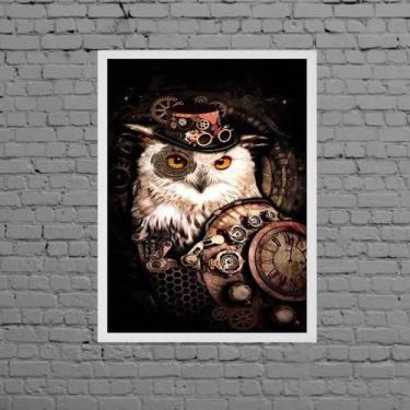 Imagem de Quadro Decorativo Coruja Pirata 45X34Cm Vidro Moldura Preta - Quadros 