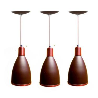 Imagem de Luminária  Kit 3 Egito Luxo Pendente De Teto Cozinha, Balcão - Premium