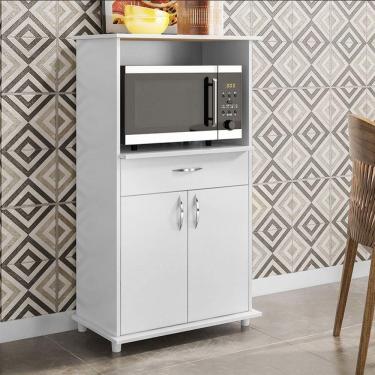 Imagem de Balcão De Cozinha Multiuso Espaço Micro-ondas Nt3070 Notável Branco New