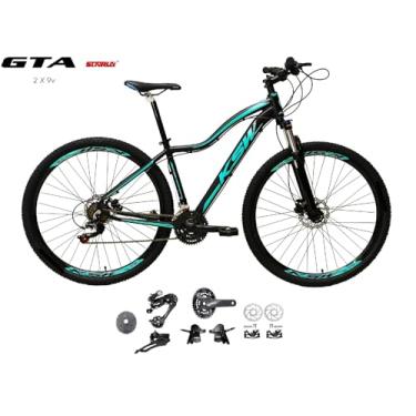 Imagem de Bicicleta Aro 29 Ksw Mwza Kit 2x9 Gta Sunrun Freio Disco K7 11/36 Pedivela 24/38d Garfo com Trava (Preto/Azul, 15)