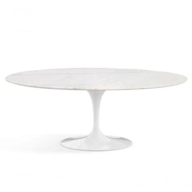Imagem de Mesa De Jantar Oval 160X90cm Mármore Branco