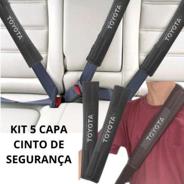 Imagem de Kit 5 Capas Protetor Cinto Segurança Preta Espumada Automotivo Toyota 
