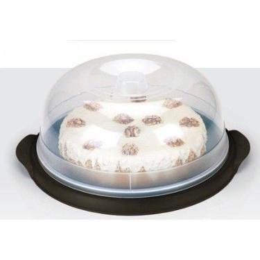 Imagem de Kit Boleira + Queijeira Plastico Para Alimentos Com Tampa Hermetica - 