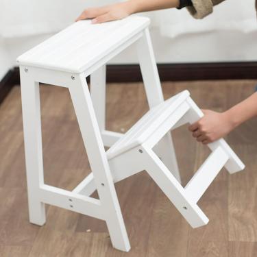 Imagem de Disas de escalada interna, cadeira de escada dobrável de bate-papo de madeira, 2 degrau de bancos de sapatos pequenos do pé/rack de flores de bancada de tampa da cozinha da cozinha do shop