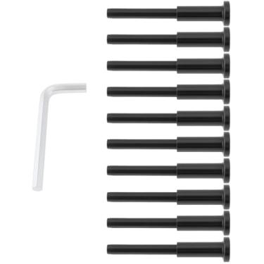 Imagem de SG Store 10 peças 1/20.3 cm ferragens invisíveis para corrimão de cabo de aço inoxidável 316 haste de conexão para madeira metal poste trilhos de arame preto