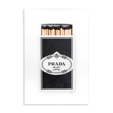 Imagem de Stupell Industries Design artístico de placa de parede Timeless Glam Black Matchbox por Amanda Greenwood, 13 x 19