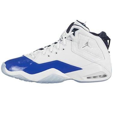 Imagem de Nike Jordan B'loyal Tênis de basquete masculino cano alto 315317-114, Branco/Prata Metálica Hyper Royal, 41 BR