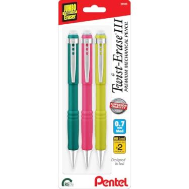 Imagem de Pentel Lapiseira Twist-Erase III, 0,7 mm, cores sortidas, pacote com 3