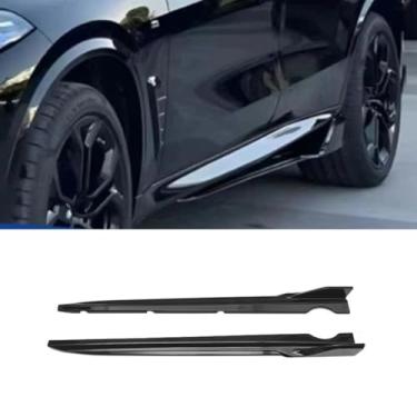 Imagem de Extensão de spoiler labial para saia lateral do carro difusor protetor para avental divisor de saia lateral de carro X5 X6 F15 F16 2014-2019 (preto brilhante)