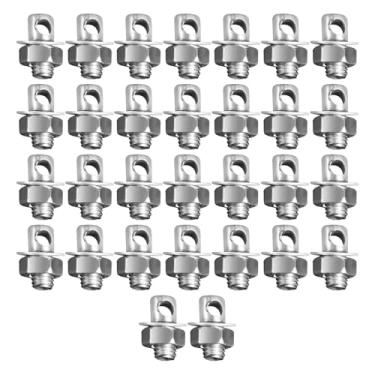 Imagem de Vaveren 30x Grampo regulador de cabo de freio, com porcas e arruelas, para cabos de afogador de acelerador, parafuso de fixação de cabo, parafuso de trava, 16mm