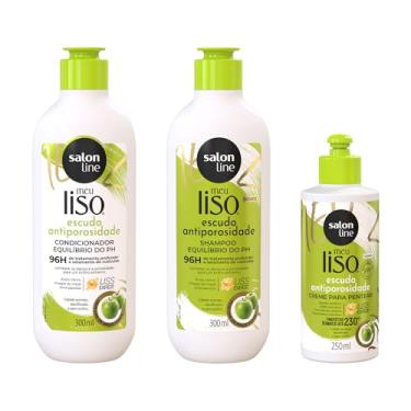 Imagem de Salon Line Kit Shampoo + Condicionador + Creme para Pentear Meu Liso Antiporosidade
