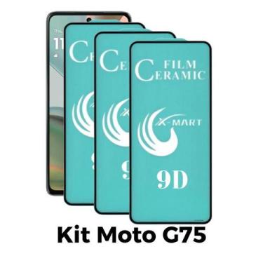 Imagem de Kit 3UN Película de Cerâmica Flexível 9D Clear Premium para Moto G75 5