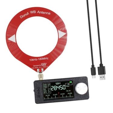 Imagem de BaotyJie Fones de Ouvido Portáteis com Rádio SI4732, Receptor Conectável, Recarregável com Antena para Mochilão, Vermelho preto