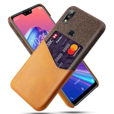 Imagem de Capa para Asus Zenfone ZB631KL,Tela e tampa de couro PU,Antideslizante,360°cobertura completa à prova de choque com 1 slot de cartão atrás,Prevenção de queda-Brown