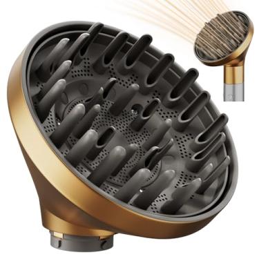 Imagem de Acessório de difusor grande compatível com bocal difusor maior para secar mais rápido e definir cachos de cabelo, dourado