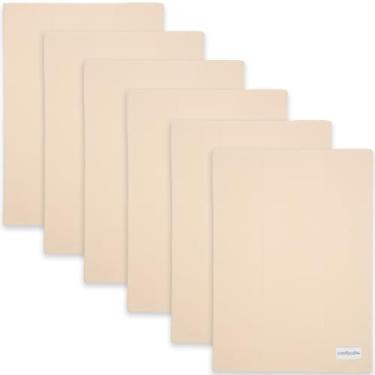 Imagem de Comfy Cubs Conjunto de panos para arrotar bebês (pacote com 6) - grande, 6 camadas, ultra absorvente, 100% algodão para bebês cuspir, babar e bagunçar - presentes de bebê recém-nascidos macios, suaves