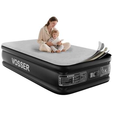 Imagem de VOSSER Colchão de ar duplo com bomba embutida, colchão inflável de espuma, colchão inflável mais espesso 2 minutos autoinflação/esvaziamento e sem nivelamento para acampamento, casa e convidados