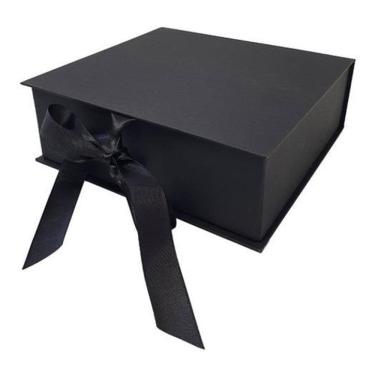 Imagem de Caixa Cartonada Modelo Livro 30X23X12 Fechamento Fita Cetim