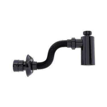 Imagem de Sifão Sanfonado Extensível Blukit com Copo 48Cm Preto Universal