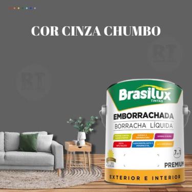 Imagem de Tinta Borracha Líquida Cinza 3.2l Premium Brasilux, CINZA CHUMBO
