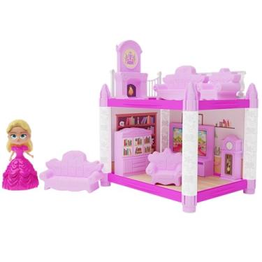 Imagem de GGB Plast Casinha de Boneca Salinha de Tv da Princesa 39 Peças Rosa