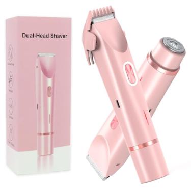 Imagem de Joigivit Aparador de biquíni 2 em 1 para mulheres, barbeador de cabeça dupla, barbeador elétrico, feminino, púbico, ipx7, impermeável, biquíni, axila, braço, perna, rosto, corpo, rosa