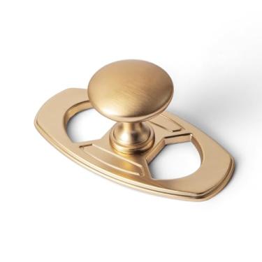 Imagem de Goo-Ki Puxadores de gaveta de armário de bronze champanhe com placa traseira ou espaçador, ferragens de cozinha de liga de zinco - pacote com 6 alças modernas de barra de furo único